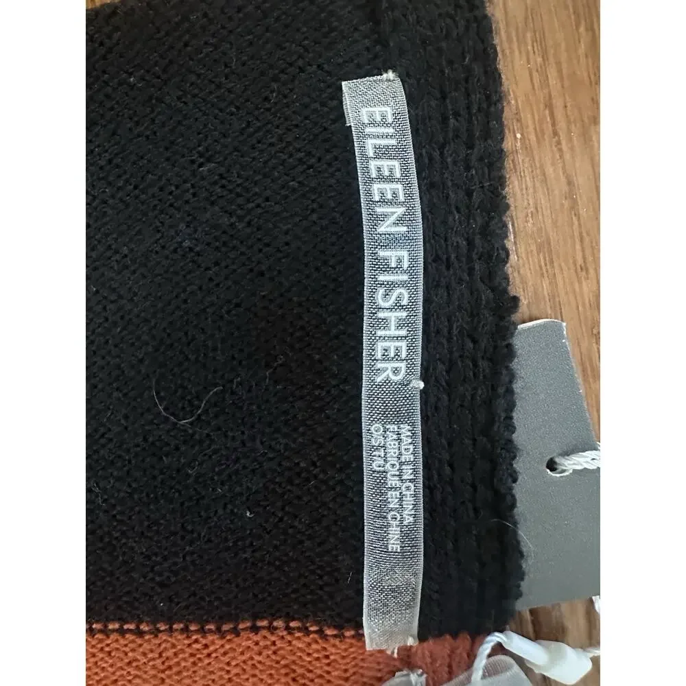 NEW Eileen Fisher Merino Jersey‎ 100% Merino Wool Scarf Color block Soft NWT